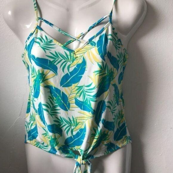 Poof New York Spaghetti Strap Crop top Blue - Picture 3 of 8